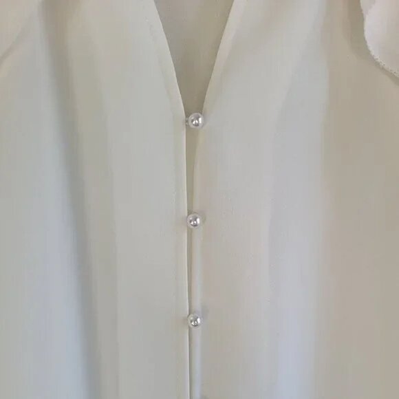 Ivanka Trump Women Medium Blouse Shirt Ruffles Cold Shoulder Tops NEW - Picture 5 of 11